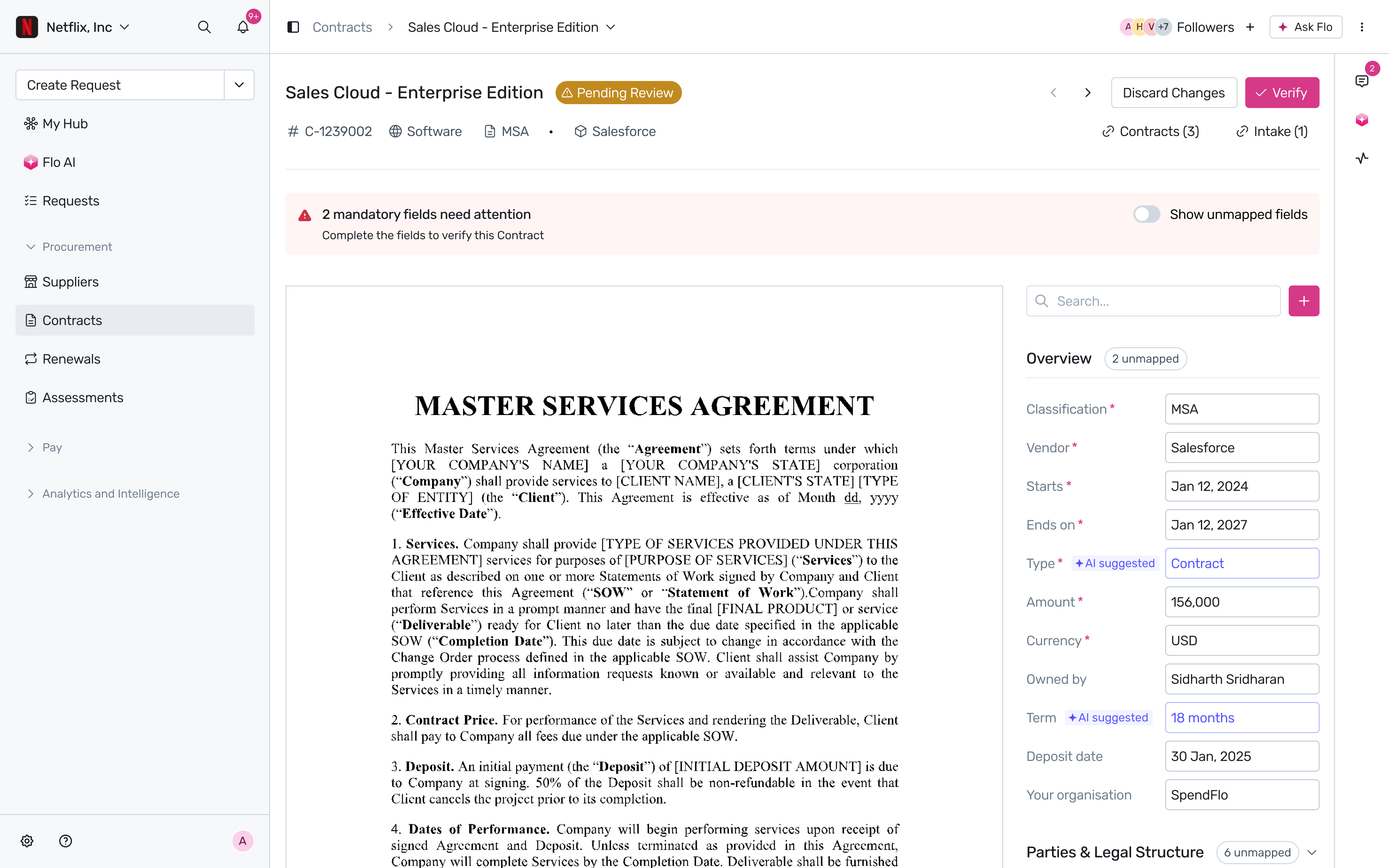 AI-extracted contract key terms